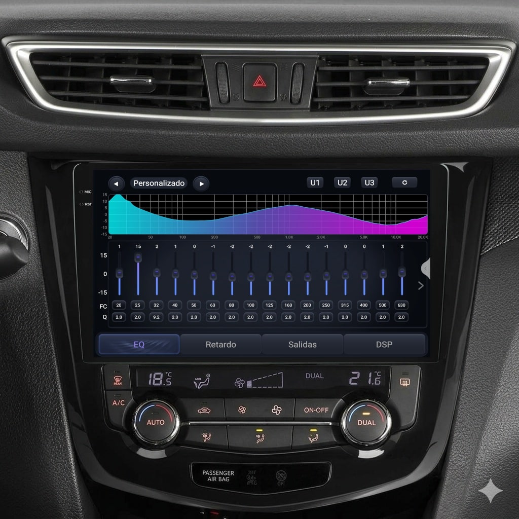 Pantalla multimedia P100 ULTRA específica para NISSAN QASHQAI (2014-2020) CLIMA AUTOMÁTICO - Imagen 5